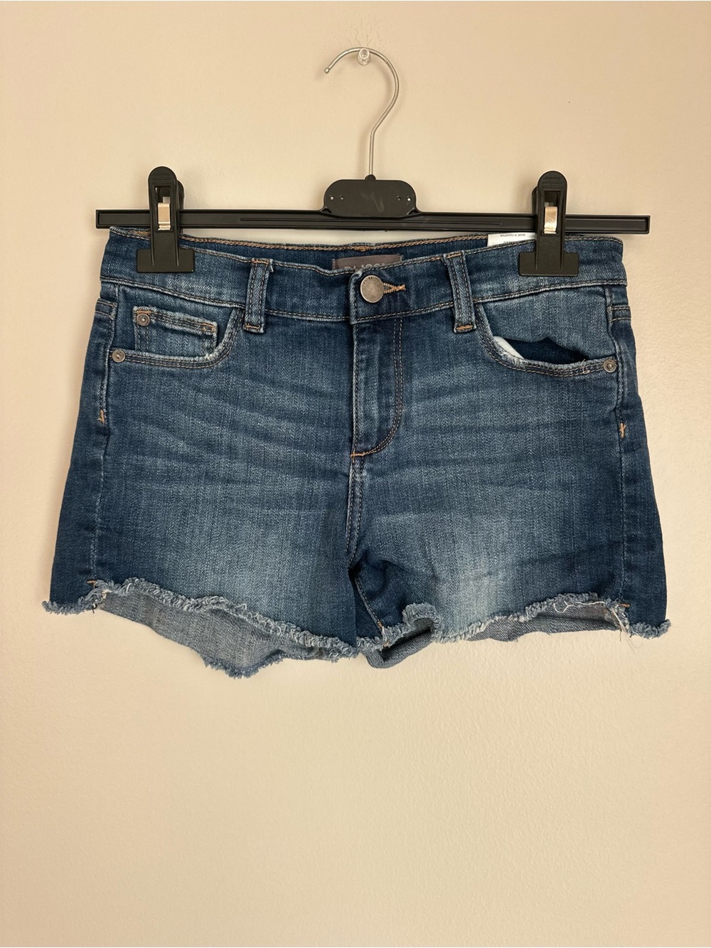 DL1961 girls Lucy Shorts Denim Frayed Hem Blue Waist 14